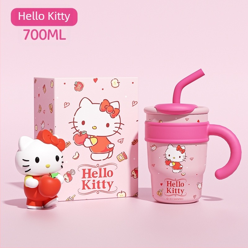 Sanrio Hello Kitty Maruko Big Mac термос чаша със сламка сладка висококачествена чаша за вода чаша за кола с лед