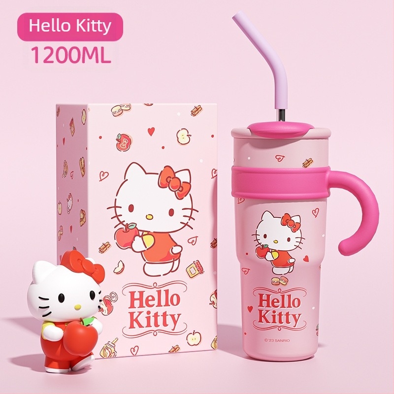 Sanrio Hello Kitty Maruko Big Mac термос чаша със сламка сладка висококачествена чаша за вода чаша за кола с лед