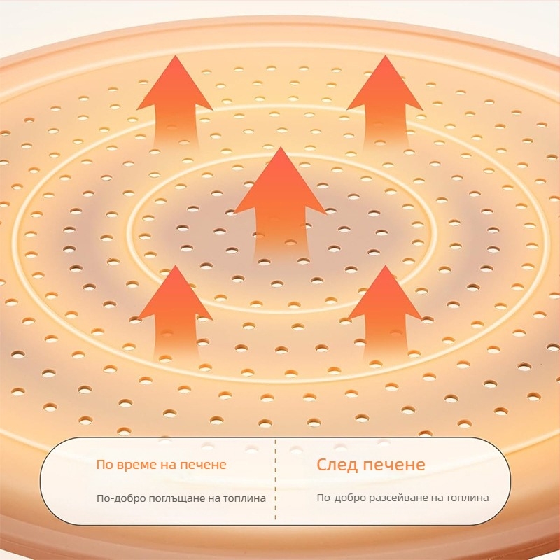 Тава за пица с незалепващо покритие Amazon, устойчива на висока температура, лесно почистване, с отвори, силиконова тава за пица с хранителен клас, консумативи за печене