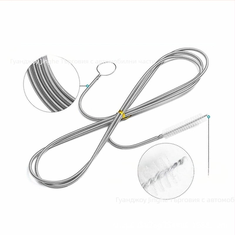 Трансграничен 150 см гъвкав инструмент за почистване на дренаж за автомобили, драгиране и почистване на люкове, матирана четка