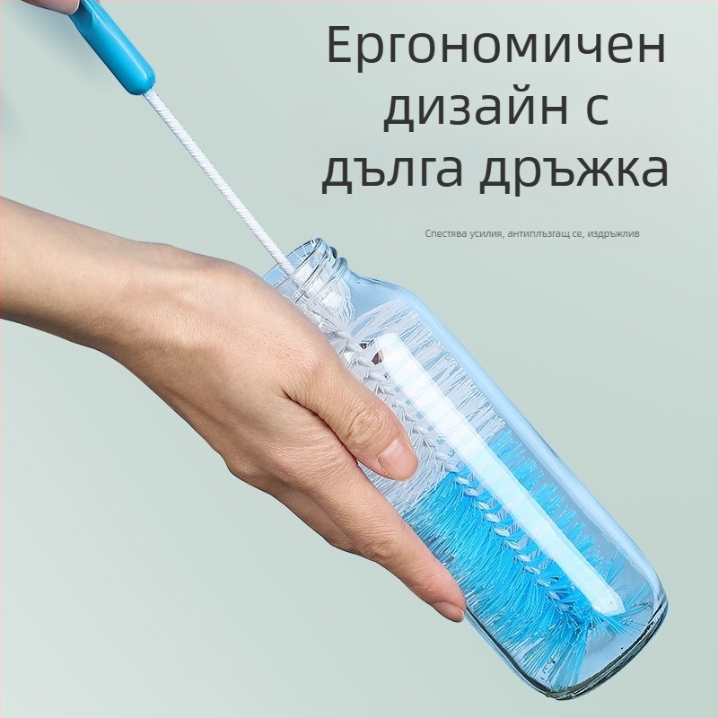 Търговия на едро с дълга дръжка, четка за измиване на чаши, четка за бутилки, термос, гъба, четка с дълга четка за бутилки, огъваема домакинска почистваща машина, прозрачна