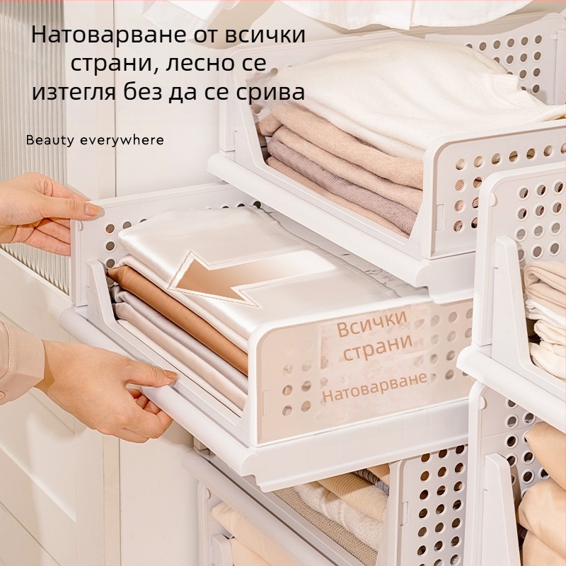 Гардероб, многослоен преграден шкаф с чекмедже, шкаф за съхранение на дрехи, кутия за съхранение на дрехи в спалня, кошница за гардероб