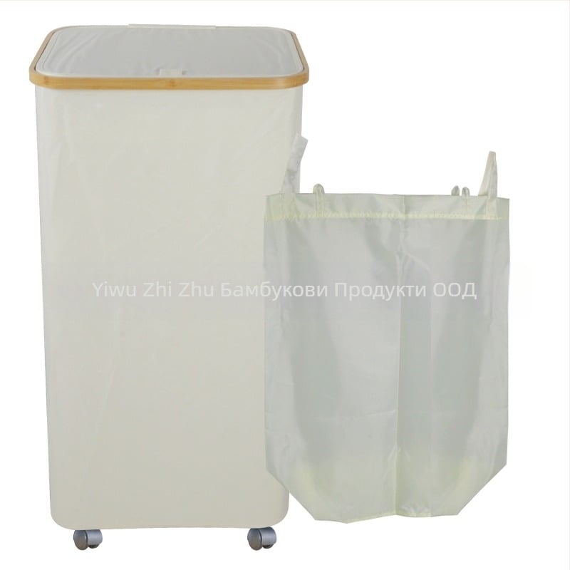 Кош за мръсни дрехи от трансграничен тип, спалня с вътрешна торба с капак, сгъваем, бамбуков и дървен кош за съхранение на мръсни дрехи, голям кош за мръсни дрехи за баня