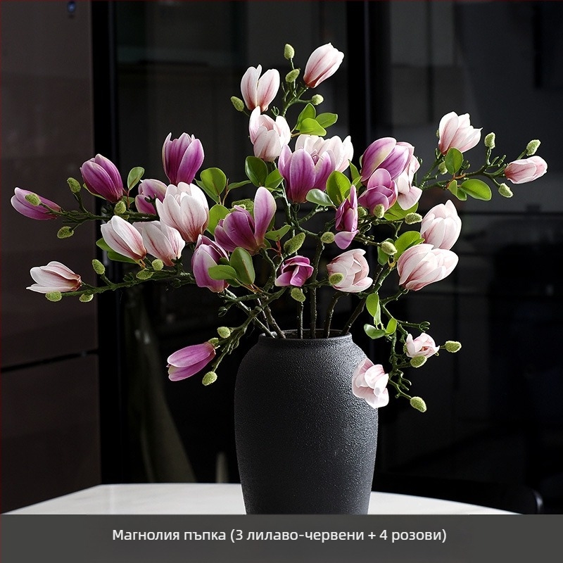 Хол Китайски цветни орнаменти Цветарство Фалшиво цвете Изкуствено цвете Усещане за декорация на маса Домашна светлина Луксозна магнолия