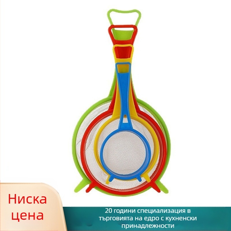 Нов комплект пластмасови сита за брашно за кухненска употреба, домакинско сито за захар на прах, филтър за разделяне на твърди и течни вещества, цедка за гореща тенджера на едро