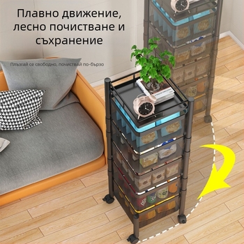 Стелаж за съхранение на закуски, стелаж за съхранение на закуски, шкаф за съхранение, количка, въртяща се кутия за съхранение, многослойна кутия за плодове в хола