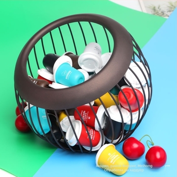 Метална универсална кошница за съхранение на кафе с голям капацитет, кошница за съхранение на капсули Nordic Iron, кутия за съхранение на кафе, настолна кутия за различни принадлежности