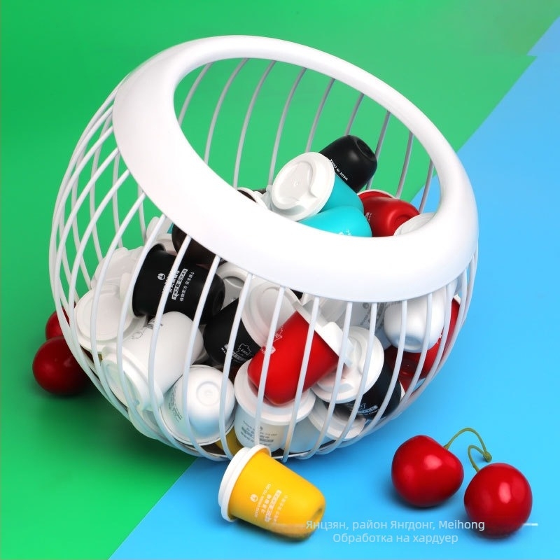 Метална универсална кошница за съхранение на кафе с голям капацитет, кошница за съхранение на капсули Nordic Iron, кутия за съхранение на кафе, настолна кутия за различни принадлежности