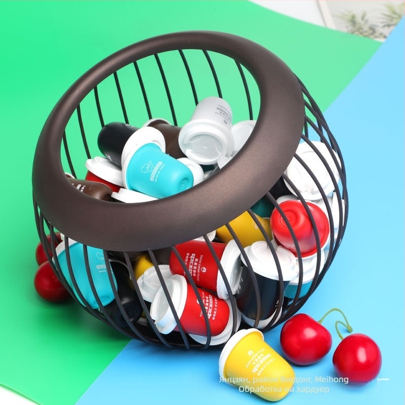 Метална универсална кошница за съхранение на кафе с голям капацитет, кошница за съхранение на капсули Nordic Iron, кутия за съхранение на кафе, настолна кутия за различни принадлежности