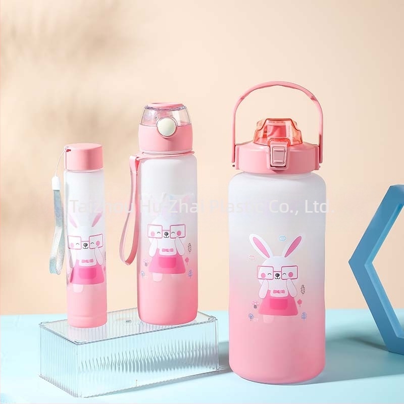 Интернет знаменитост пластмасова чаша за вода космическа чаша обикновен сладък заек градиент матирано голям капацитет чаша за вода