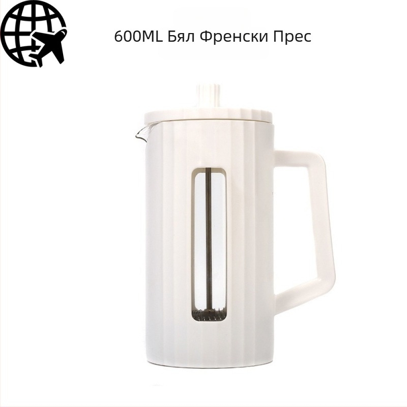 Трансгранична проста чаша за кафе с високо боросиликатно стъкло за домакинство, френска кана за споделяне на кафе, кана за ръчно варене на кафе, кана за кафе с френска преса