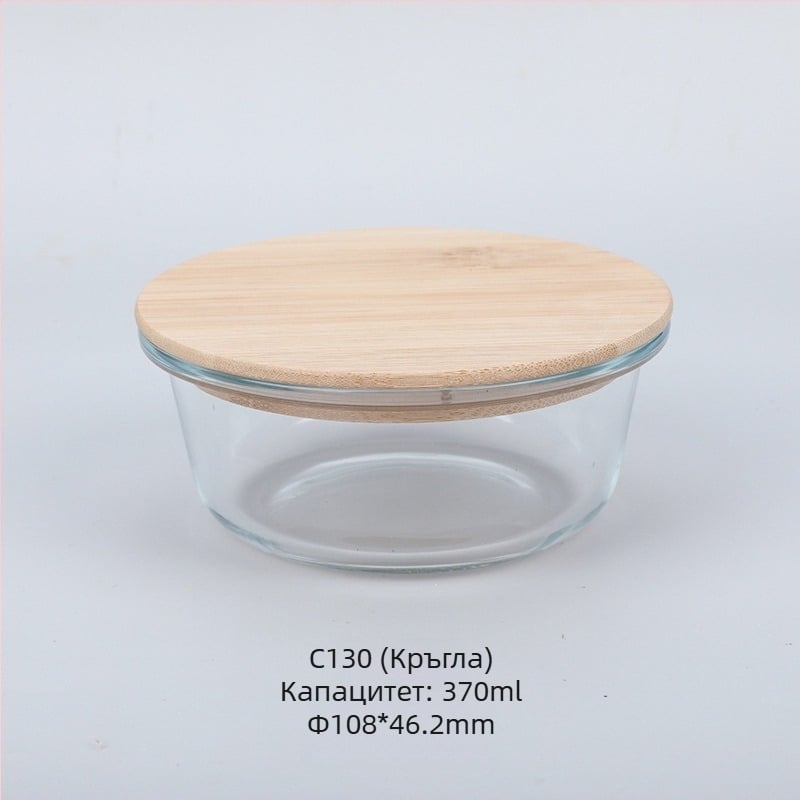 Търговия на едро кутия за обяд с бамбуков дървен капак, стъклена кутия за свежест, термоустойчиво стъкло, високо боросиликатно японско кутия за обяд, микровълнова фурна