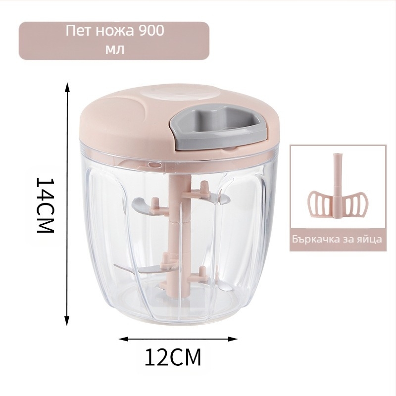 Ръчно издърпвана домакинска многофункционална машина за рязане на зеленчуци, белачка за чесън, кухненска машина за мелене на чесън, машина за готвене, дърпане на чесън, мелачка за зеленчуци на едро