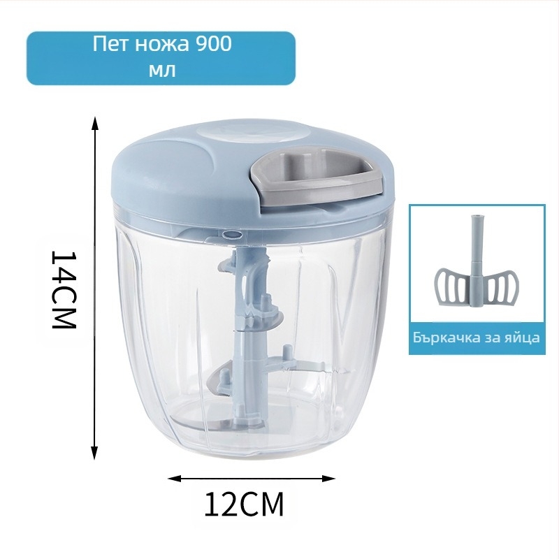 Ръчно издърпвана домакинска многофункционална машина за рязане на зеленчуци, белачка за чесън, кухненска машина за мелене на чесън, машина за готвене, дърпане на чесън, мелачка за зеленчуци на едро