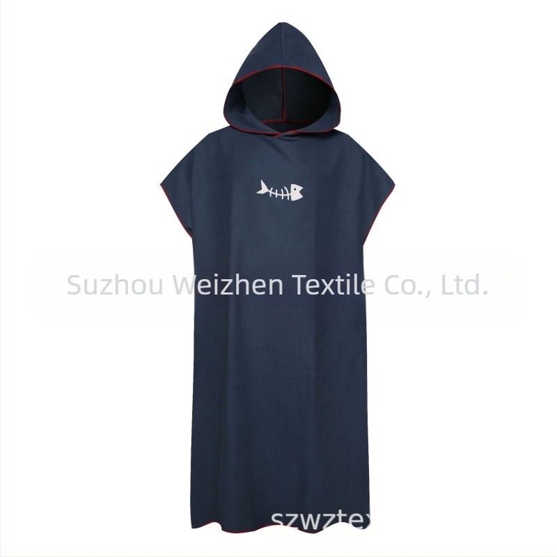 Бързосъхнеща плажна блуза с пелерина, преобличаща се кърпа за баня, халат, морско наметало, двустранен кадифен халат, електронна търговия, Amazon