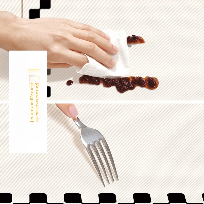 Покривка за трапезна маса, водоустойчива и маслоустойчива подложка за еднократна употреба, правоъгълна PVC покривка, лека луксозна покривка за маса от висок клас