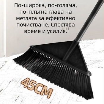 Голяма метла на едро с единична метла селски двор домакинска метла за почистване на санитария работник с голяма четина