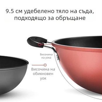 Нов кристален диамантен тиган с незалепващо покритие, кухненски тиган, уок, незалепващ тиган, индукционна печка, газова печка, универсален тиган