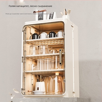 Прахоустойчива поставка за съхранение на чаши, настолна поставка за чаша за чай, поставка за чаша за вода, кутия за съхранение на чай, поставка за чаша за кафе, сушилня за чаши