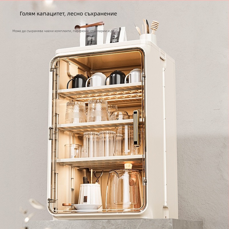 Прахоустойчива поставка за съхранение на чаши, настолна поставка за чаша за чай, поставка за чаша за вода, кутия за съхранение на чай, поставка за чаша за кафе, сушилня за чаши
