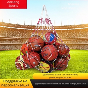 Фабрика на едро с голям джоб за топка, голяма мрежа за футбол и баскетбол, преносима чанта за съхранение с голям капацитет, преносима чанта за топка