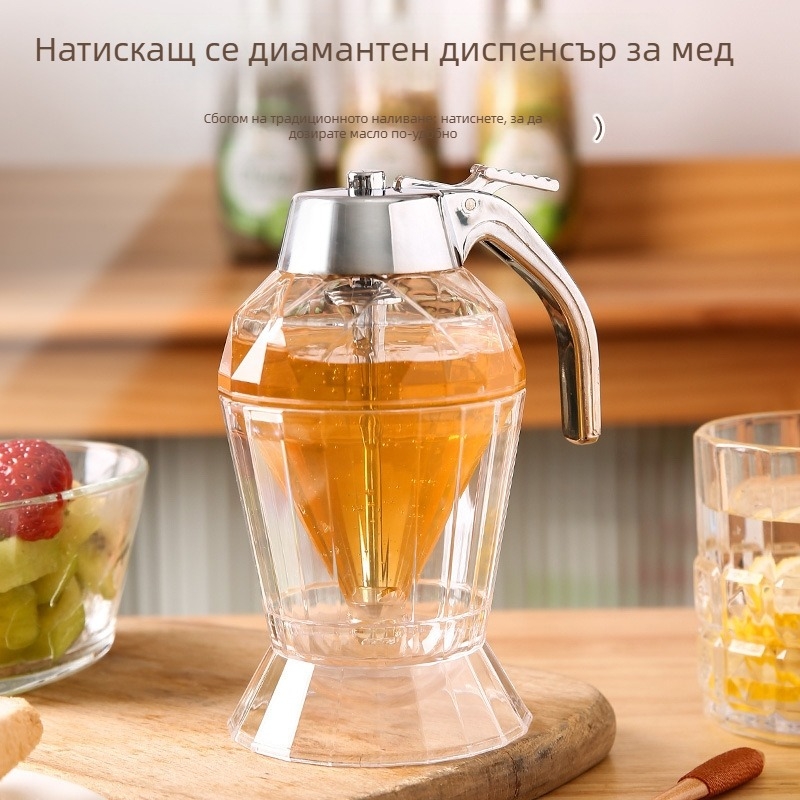 Дозатор за мед, сироп, сок, акрилен дозатор за мед, буркан за мед