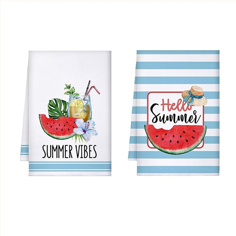 Кърпа за миене на съдове с лимонов щампа, акварелна, селска, декоративна, ръчно сушена, подходяща за удебелена кухня, готвене, печене, щампована кърпа