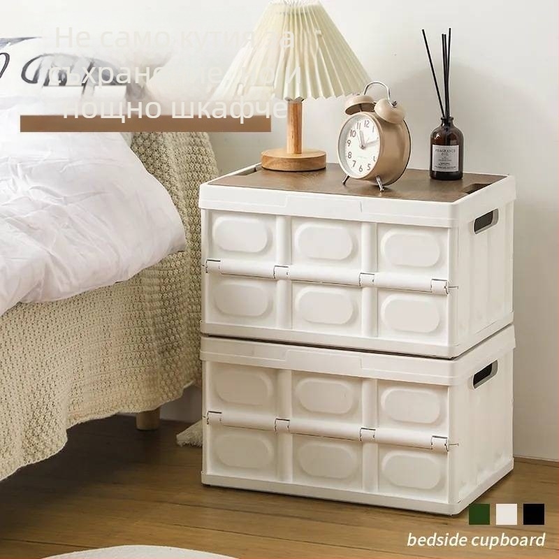 Открит див къмпинг, излети и разходки, багажник на кола, многофункционална туристическа кутия, дървен капак за съхранение, сгъваема кутия за съхранение