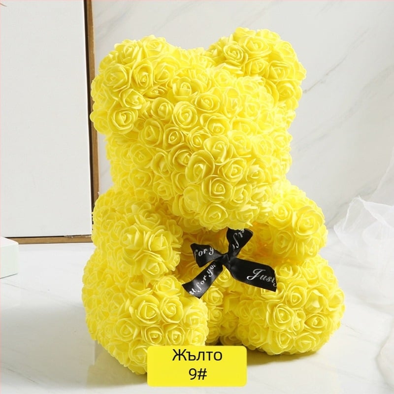 Розова мечка, консервирано цвете, симулирано цвете за Свети Валентин, подарък за рожден ден, мечка, розова мечка, външна търговия на едро