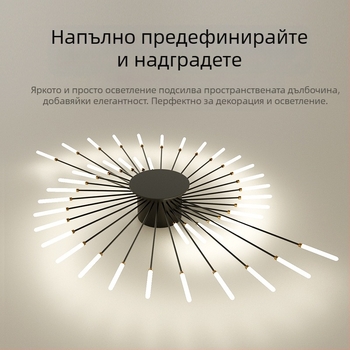 Трансгранични лампи, обикновена лампа за хол, таванна лампа, антре, луксозна трапезария, спалня, Vortex Fireworks, LED таванна лампа