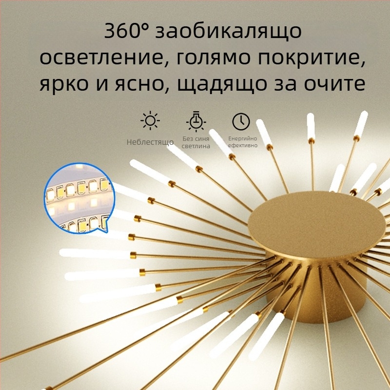 Трансгранични лампи, обикновена лампа за хол, таванна лампа, антре, луксозна трапезария, спалня, Vortex Fireworks, LED таванна лампа