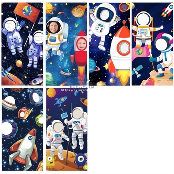 Космически забавни фото реквизити банер рожден ден декорация консумативи банер парти фотография фото врата полиестер