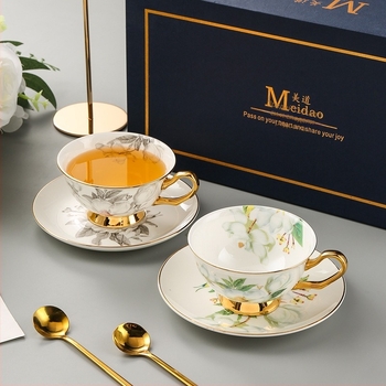 Чаша за кафе Meitao Tea Garden Secret Language, висок клас, изискан комплект чаши за двойка, подарък за рожден ден за приятелка, сватба