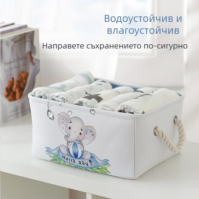 Кутия за съхранение, кутия за съхранение на бебешки играчки, сгъваема, голяма кутия за съхранение на домакински дрехи