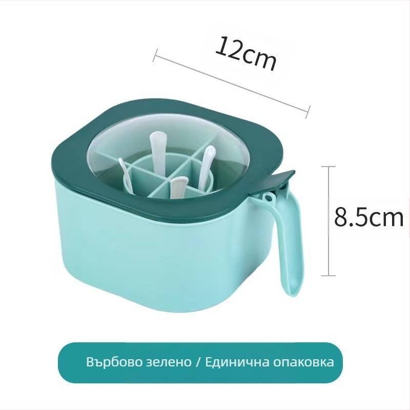 Многофункционална кутия за подправки Internet Celebrant, кухненски комплект, комбиниран комплект за домакинство, еднократно повдигащ се, многорешетъчен, запечатан, влагоустойчив буркан за подправки с лъжица