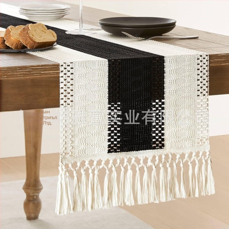 Amazon флаг за маса, памучни и ленени райета, шиене на двуцветен тъкан пискюл, нищо пасторално, производители на покривки за маса, доставка