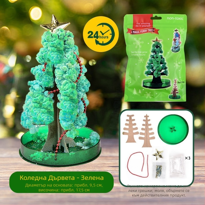 Трансграничен източник на хартиено дърво, цъфтящи деца, „Направи си сам“, магически растеж, кристални играчки за дърво, цветни коледни елхи, производители на едро