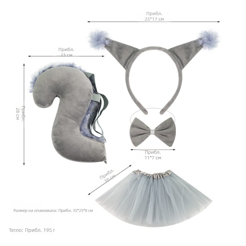 Нов костюм за лента за глава с катерица за Хелоуин, Великденска лента за глава с животни, деца, анимационни сладки плюшени топки