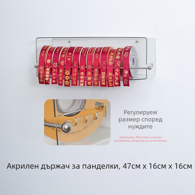 Стенен стелаж за цветя, сладкарница, панделка, панделка, панделка, креативна стойка за съхранение на свитъци, дисплейни материали, дисплейни консумативи