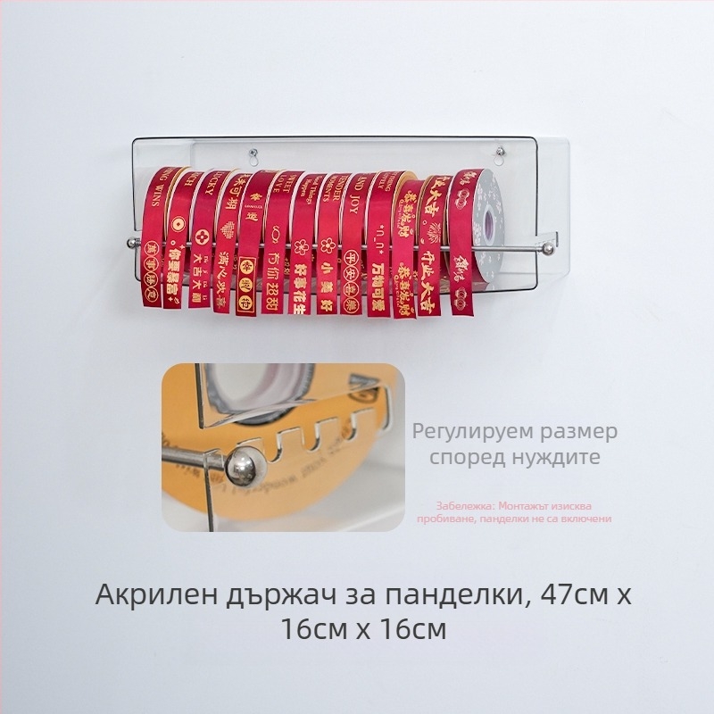 Стенен стелаж за цветя, сладкарница, панделка, панделка, панделка, креативна стойка за съхранение на свитъци, дисплейни материали, дисплейни консумативи