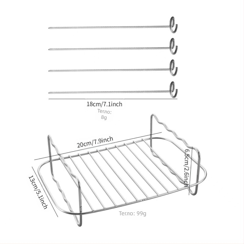 Трансгранична гореща разпродажба 201 неръждаема стомана фритюрник грил домакински аксесоари с двоен съд с 4-пинов правоъгълен барбекю грил