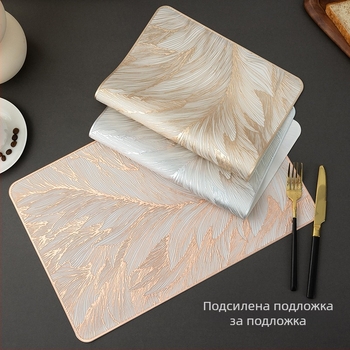 Удебелена бронзираща подложка за маса от PVC топлоизолирана подложка за маса, водоустойчива и маслоустойчива, трансгранична, Amazon Xiyin, плътно дъно, квадратна, западна подложка за маса