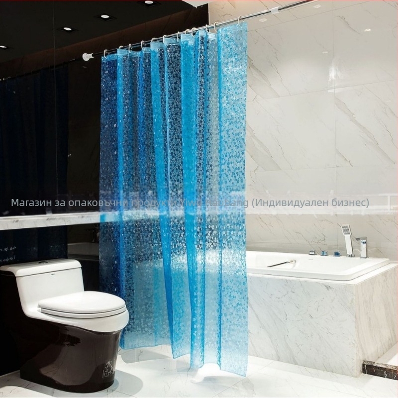 Трансгранична платформа за баня Завеса за баня EVA Водоустойчива камъчеста завеса за душ с подплата на склад на едро Водоустойчива удебелена висяща завеса