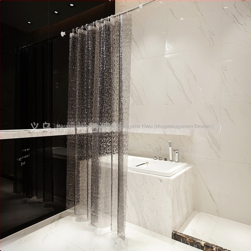 Трансгранична платформа за баня Завеса за баня EVA Водоустойчива камъчеста завеса за душ с подплата на склад на едро Водоустойчива удебелена висяща завеса