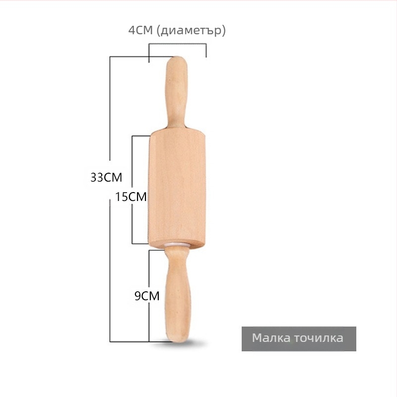 Точилка от дърво Lotus, без боя, без восък, точилка за кнедли, пръчка за печене, кухня, лого
