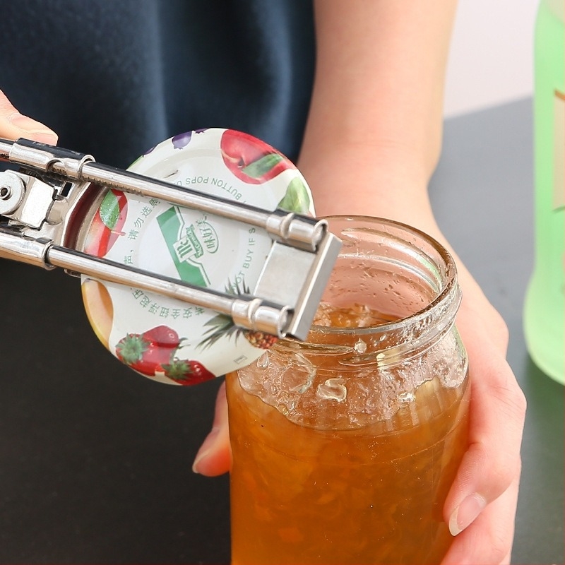 Жълта прасковена отварачка за консервирани бутилки, многофункционална отварачка за консервирани консерви, домакинска отварачка за капачки на бутилки, отварачка с въртяща се капачка