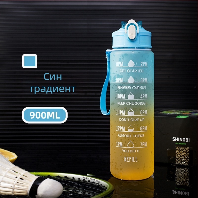 Трансгранична спортна чаша за вода, лятна чаша с голям капацитет, комплект от три части, чаша за чайник със сламка, космическа чаша, пластмасова чаша на едро