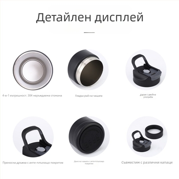 16oz космическа чаша 4 в 1 кутия за Кока-Кола от неръждаема стомана 304, детска термо чаша, преносима, придружаваща чаша за кафе