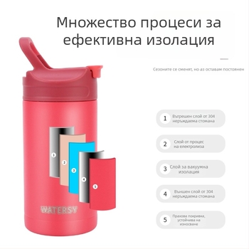 16oz космическа чаша 4 в 1 кутия за Кока-Кола от неръждаема стомана 304, детска термо чаша, преносима, придружаваща чаша за кафе