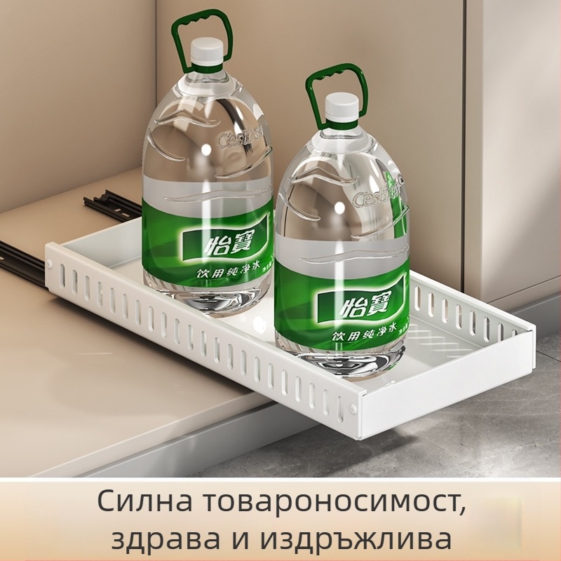 Кухненска стойка за капак на тенджери, регулируема стойка за тенджери, плот, шкаф за чинии, издърпваща се стойка за съхранение